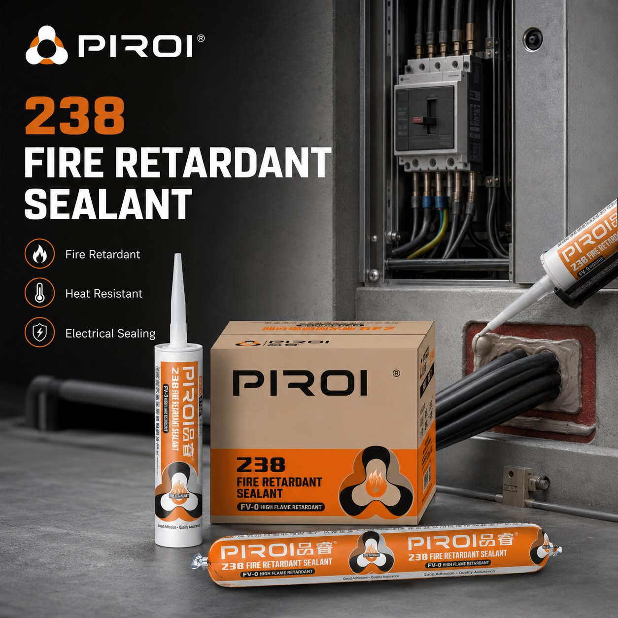 PR-238 Fire-Rated Silicone Sealant — silicone sealant application by PIROI