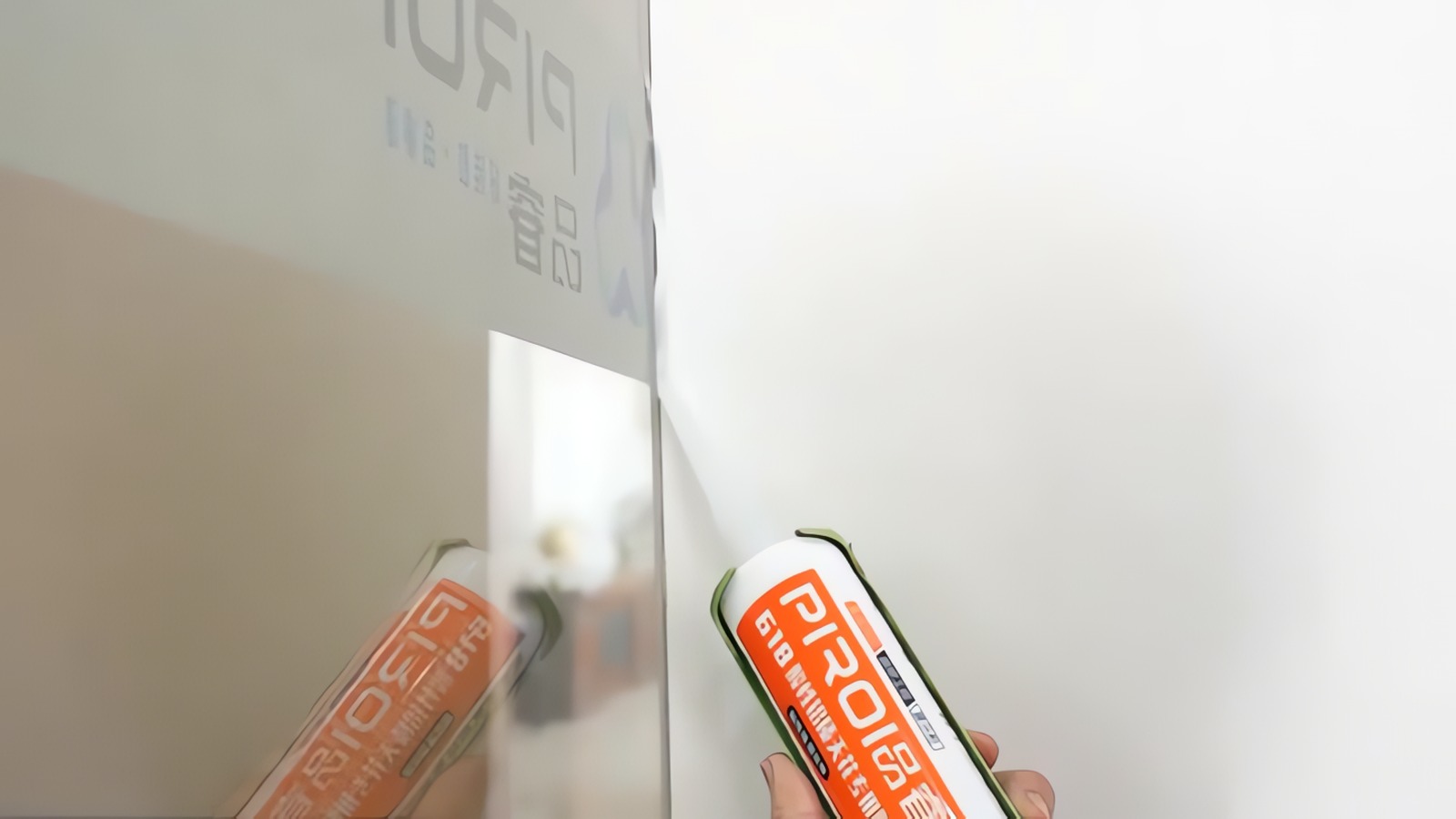 Mirror Installation — silicone sealant application